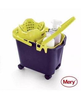 Bucket 14L with automatic push-on wheels