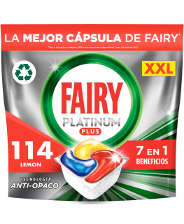 Fairy Platinum Plus All In One Lemon Dishwasher Tablets, 114 pcs.