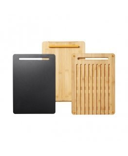 Fiskars 1057550 kitchen cutting board Rectangular Bamboo, Plastic Bamboo, Black