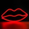 Forever Light Neon LED Light LIPS red Bat + USB FLNEO8 Dekoratiivne valguskuju
