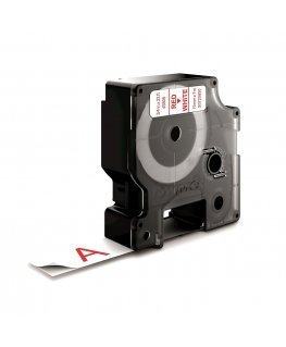 DYMO D1 -Standard Labels - Red on White - 19mm x 7m
