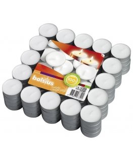 Unspecified_V Tea candle BOLSIUS, white, in a metal container, 3.5h, 100 pcs.