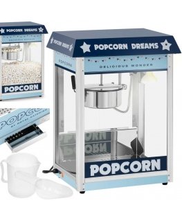 Royal Catering Machine retro popcorn TEFLON 1600 W 5-6kg/h - blue