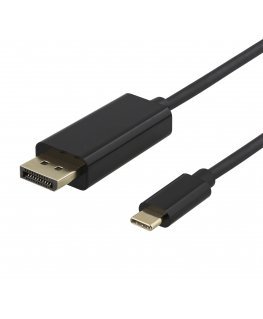 Deltaco USBC-DP200 video cable adapter 2 m USB Type-C DisplayPort Black