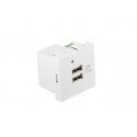Lanberg AC-4545-2XUSB2.1-W socket-outlet 2x USB White
