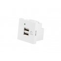Lanberg AC-4545-2XUSB2.1-W socket-outlet 2x USB White