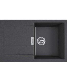 Tectonite sink Franke, Sirius S2D 611-78 with plug valve, Carbon