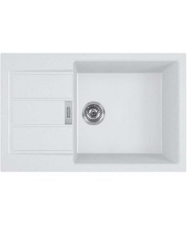 Franke sink Sirius S2D 611-78XL, Tectonite, 78x50 cm, arctic white, with plug valve