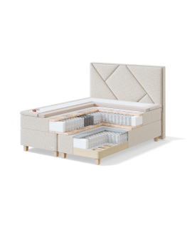 Sleepwell RED CONTINENTAL CONTINENTAL BED / 180x50x200 / medium / MANGO Light Beige (19206)