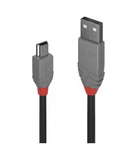 Lindy 1m USB 2.0 Type A to Mini-B Cable, Anthra Line