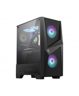 MSI MAG FORGE 100R datoru korpuss & statnis Midi Tower Melns, Caurspīdīgs