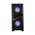 MSI MAG FORGE 100R tietokonekotelo Midi Tower musta, Läpinäkyvä