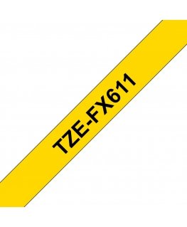 Brother TZE-FX611 label-making tape Black on yellow