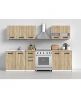 Topeshop KUCHNIA SET SONOMA virtuves un ēdamistabas mēbeļu komplekts