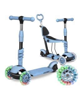 Three-wheeled scooter Ricokids Todi LED blue/gray