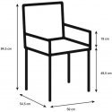 Steel Brenda dining chair with armrests Base steel matt black