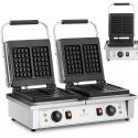 Royal Catering Waffle maker rectangular double for 4 Belgian waffles 2 x 2000 W