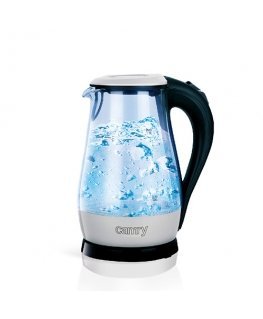 Camry Premium CR 1251w elektrinis virdulys 1,7 L 2200 W Juoda, Nerūdijančiojo plieno, Permatomas