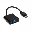 RoGer Adapter to Transfer HDMI to VGA (+Audio) Black