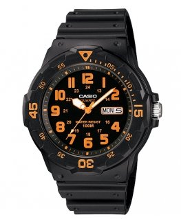 Casio MRW-200H-4BVDF watch Bracelet watch Quartz Black, Orange