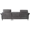 Corner sofa DAYTON RC, electric recliner, dark gray