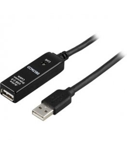 Deltaco USB 2.0 Extension Cable, 20m USB cable USB A Black