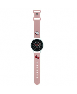 Hello Kitty Dirželis Uniwersalny HKUWLSCHBLP Silicone Kitty Head rožinė/pink strap 22mm