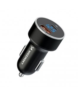 Wozinsky WDCCAC USB-C USB-A 36W car charger - black