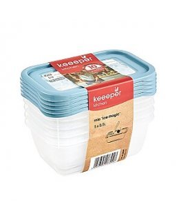 Set of food containers 5x0,5L Mia "Magic Ice" transparent|blue