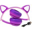 Blow BT 5.0 LED headphones purple ears
