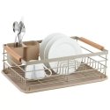 Dish Drying Rack, Steel-Plastic-Wood, Beige KINGHoff.