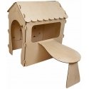 Wooden children's house with board and table