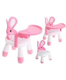 Ikonk Chair feeding table and pink fun