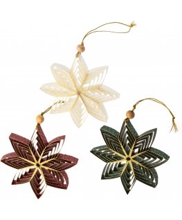 Enne Claudia Christmas tree decoration, paper star 6 pcs