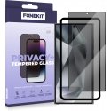 FoneKit Privacy+ Full Cover Tempered Glass, Google Pixel 8, Black