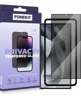 FoneKit Privacy+ Full Cover Tempered Glass, Google Pixel 9 Pro XL, Black