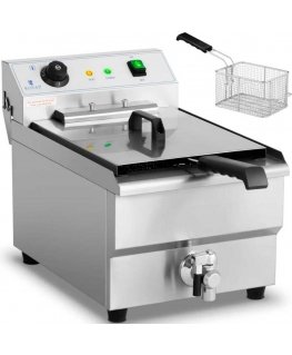 Royal Catering Electric adjustable fryer with drain tap, 16 l