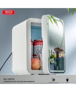 XO CZ015 Mini Car Refrigerator with mirror LED