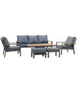 Lauko baldų komplektas Sodo baldų komplektas PARKER 6-parts, pilkas