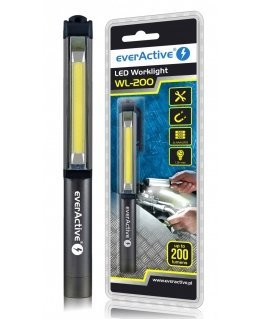 Everactive WL200 taskulamppu musta Klipsillinen taskulamppu COB LED