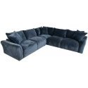 Corner sofa and ottoman DIVI dark blue