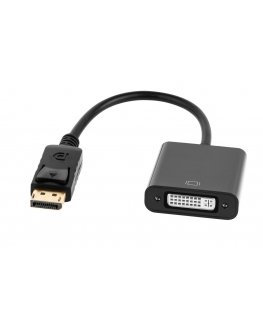 Cabletech Adapter connector DISPLAYPORT plug - DVI socket (24 + 5) Black