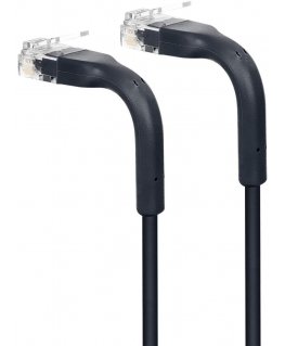 Fuj:tech CAT6A U/UTP network cable, flexible, 0.25m, black