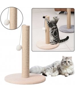 Lean Cat Scratcher Scratching Post Tower 40 cm x 30 cm brownish yellow
