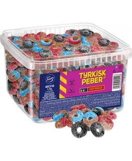 Fazer Turkish Pepper Hot Rings loose candy, 1.7 kg