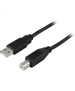 Deltaco USB 2.0 Cable A/B, 2m USB кабель USB A USB B Черный