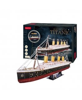 CubicFun Titanic LED 3D dėlionė 266 vnt Laivai