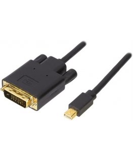 Deltaco DP-DVI202 vaizdo kabelio adapteris 2 m Mini DisplayPort DVI Juoda