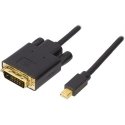 Deltaco DP-DVI202 videokaabliadapter 2 m Mini DisplayPort DVI Must