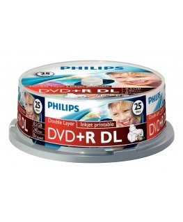 Philips DR8I8B25F/00 neįrašytas DVD diskas 8,5 GB DVD+R 25 vnt